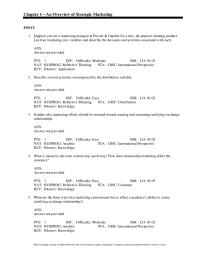 Marketing Chapter 01 Distribution Product Target Market ans