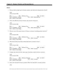 Marketing Chapter 08 Inelastic Demand Business Markets Refers Situation
