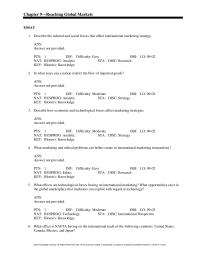 Marketing Chapter 09 Research key Blooms Knowledge 43 The Agreement Between The