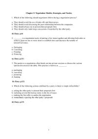 Management Chapter 5 Which The Following Should Negotiators Follow During