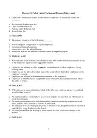 Management Chapter 10 Unfair Labor Practices Are Certain Actions Taken