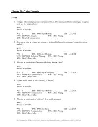 Marketing Chapter 20 The Degree Which The Price Product