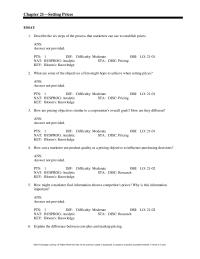 Marketing Chapter 21 Price skimming Strategy Assumes That The Initial
