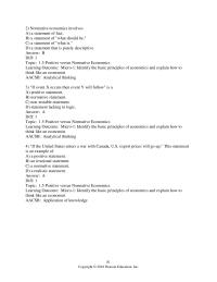 Economics Chapter 1 Positive Versus Normative Economics learning
