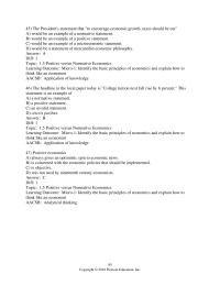 Economics Chapter 1 Which of the following is a positive economic statement?