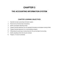 Accounting Chapter 3 Increasing Equity 60000 Decreasing Liabilities 30000 Increasing
