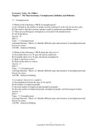 Economics Chapter 7 Unemployment learning Outcome Macro 14 Identify
