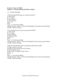 Economics Chapter 11 The Classical Model learning Outcome