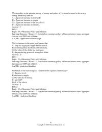 Economics Chapter 16 According The Quantity Theory Money And