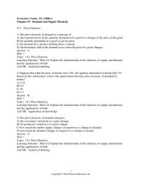 Economics Chapter 19 how much the market supply changes in response to a change