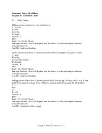 Economics Chapter 20 Which of the following is NOT true of utility?