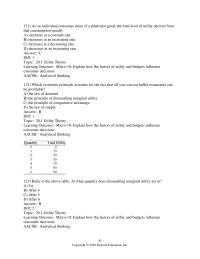 Economics Chapter 20 Utility The Want satisfying Power Good Service Subjective