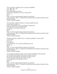 Economics Chapter 23 Because profits must be zero in the long run