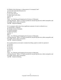 Economics Chapter 24 The Demand Curve Monopolist