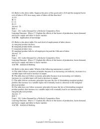 Economics Chapter 28 If it hires 216 workers it will produce 3,128 units of output