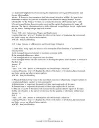 Economics Chapter 28 Labor Demand Monopolist And Overall Input Utilization learning