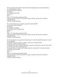 Economics Chapter 32 Arguments Against Free Trade learning