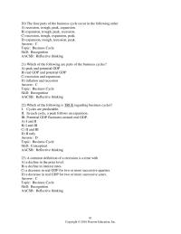 Economics Chapter 4 A recession is commonly defined as a period with