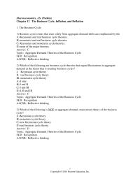 Economics Chapter 12 The Keynesian explanation of the business cycle