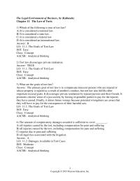 Business Law Chapter 11 The amount of compensatory damages awarded is sufficient to cover