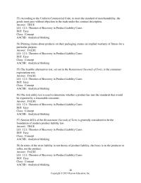 Business Law Chapter 12 When a toxic or allergic reaction causes harm to the user