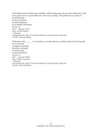 Economics Chapter 5 One consequence of adverse selection