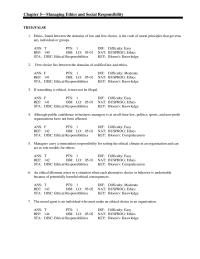 Management Chapter 5 Although public confidence in business managers