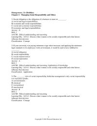 Management Chapter 6 Social Responsiveness Occurs When Company Engages Social