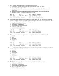 Management Chapter 9 Decision Objectives Are Often Vague Conflicting And