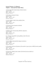 Chemistry Chapter 2 The number of protons and neutrons in the nucleus of a given
