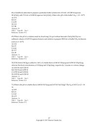 Chemistry Chapter 17 The Addition 005 Mol Hcl This Buffer