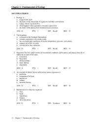 Biology & Life Sciences Chapter 2 sum of biotic processes interacting in a large area with