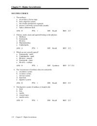 Biology & Life Sciences Chapter 9 Higher Invertebrates 36 The Sipunculid Worms
