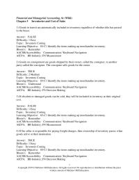 Accounting Chapter 5 Goods In Transit Are Included In A Purchaser’s Inventory