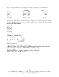 Accounting Chapter 5 Explanation Cost Goods Sold Units 10 Per
