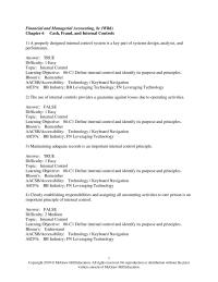 Accounting Chapter 6 Apply Internal Control Cash Receipts