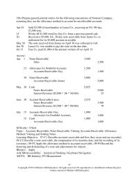Accounting Chapter 7 Jordan Co. uses the allowance method of accounting for uncollectible