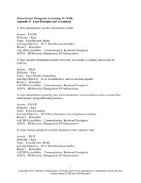 Accounting Appendix D Work in process inventory reflects a delay in getting products