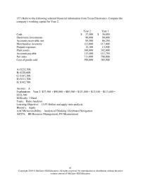 Accounting Chapter 13 Refer The Following Selected Financial