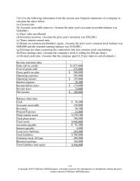Accounting Chapter 13 Common Focus Financial Statement Users