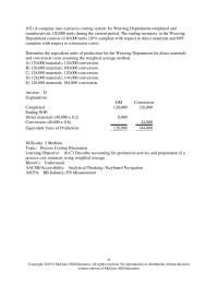 Accounting Chapter 16 Sparky Corporation Uses The Weighted average Method Process