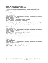 Accounting Chapter 21 While companies strive to achieve ideal standards, reality implies that&nbsp;