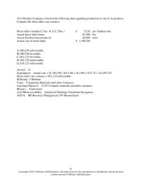Accounting Chapter 21 Overhead is applied at the rate of $9 per direct