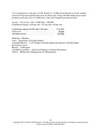 Accounting Chapter 21 Prepare a flexible budget and interpret a flexible