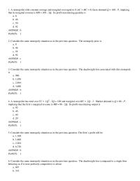 Economics Chapter 11 The Supply Curve For Monopoly Given Bya