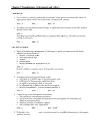 Management Chapter 3 Key Factor Influencing The