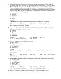 Management Chapter 5 2 What type of planning would be used to create