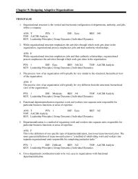 Management Chapter 9 1 Matrix departmentalization is a hybrid structure