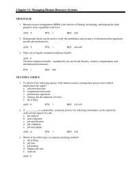 Management Chapter 11 Cognitive Ability Tests Measure The Extent Which