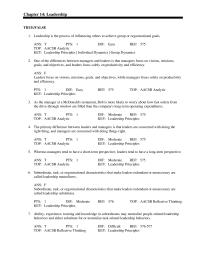 Management Chapter 14 1 As a leader behavior, initiating structure is the degree to which